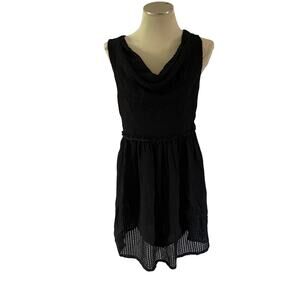 NWT Lord & Taylor Black Cowl Neck Textured Dress Sz M Holiday Party Event